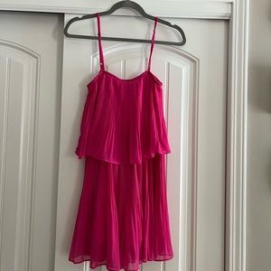 Hot Pink Pleated Romper